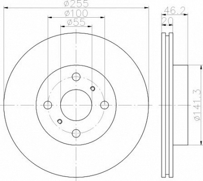HELLA PAGID 8dd355116411 -  Тормозной диск
